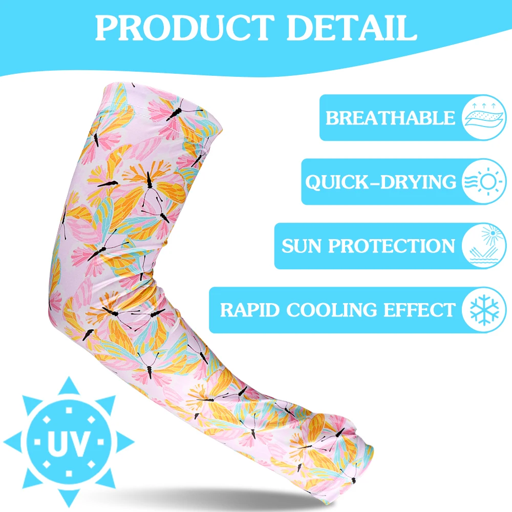 Gardening Arm Sleeves Outdoor Sport Sleeve Exposed Thumb Flower Arm Sleeves UV Protection Cooling Arm Cover Sleeves for Runnin