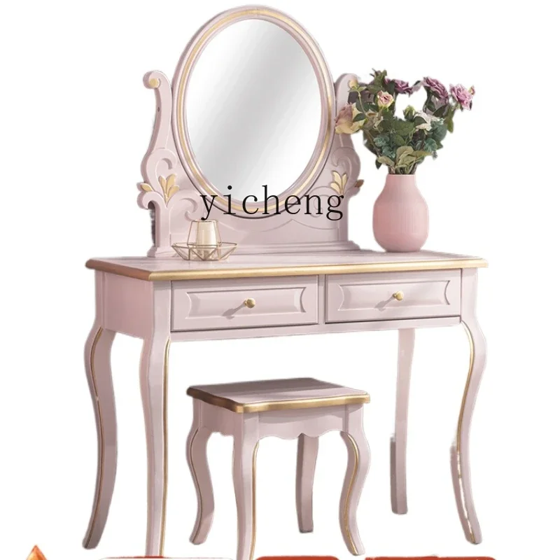 

ZK dressing table, jewelry cabinet combination set, bedroom beauty with mirror stool, dressing table, high-end makeup table