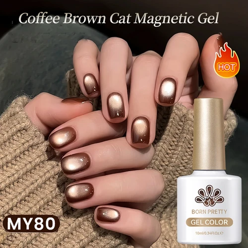 Imagen 2 del producto BORN PRETTY 10ml café marrón gato esmalte de uñas de Gel magnético invierno otoño cuentas de vidrio brillo brillante barniz semipermanente