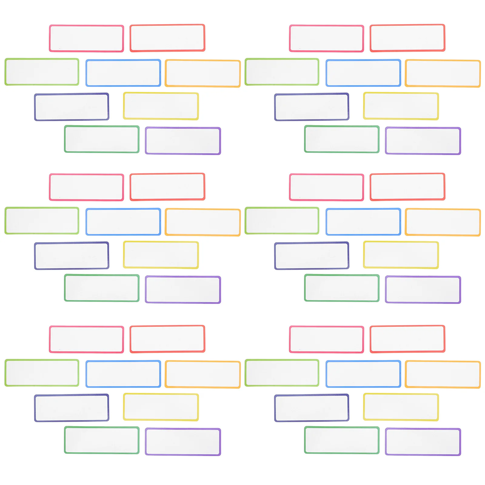 54pcs Reusable Magnetic Dry Erase Labels Waterproof Writable Colorful Border For Classroom Home Office Garage Refrigerator