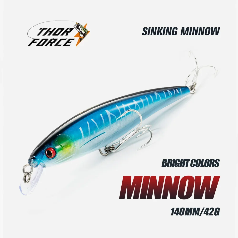 THORFORCE 140MM 42G Heavy Hard Baits ，Wobblers Artificial Baits ，Saltwater Minnow Bass Pike Carp Fishing Lure， Swimbait