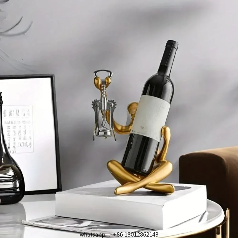 

Creative Abstract Character Red Wine Rack Storage Ornament Wine Bottle Holder Home Decoration for Living Room Kitchen Organizer