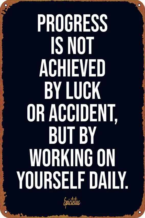 Epictetus Quotes Self-Improvement Posters Vintage Tin Sign Unique Metal Wall Decor for Home, Bar, Diner, Pub, ,Fun Kitchen Decor