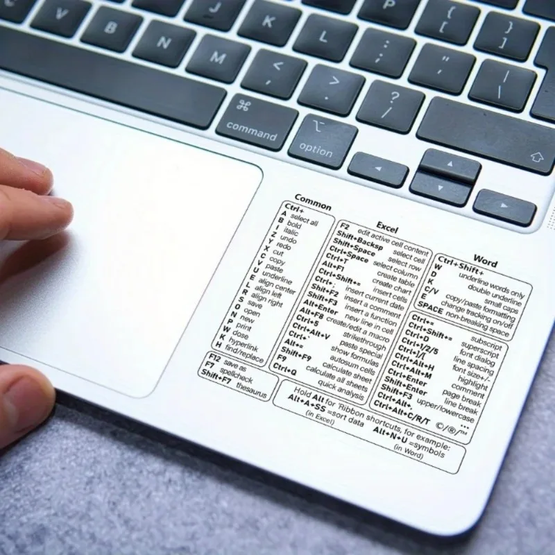 1 Pc Vinyl Self-adhesive Keyboard Shortcut Stickers Quick Reference for Windows, Excel and Word, Office Software Computer Decor