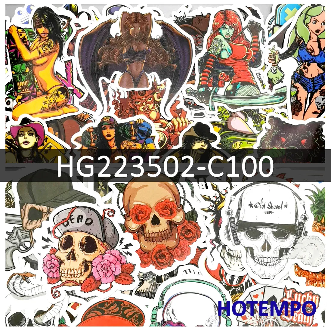 100 pièces, Autocollants de monstres, DIY d’Halloween, Gothique Punk Sorcière Squelette Démon, Convient pour la décoration, ordinateur portable, voiture, téléphone, moto, bagages, Pack d’autocollants amusants