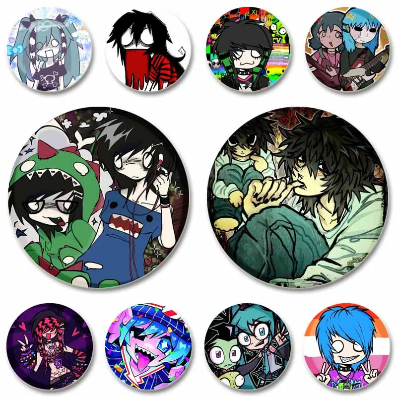 Cartoon Anime Emo Meme Rawr XD Badges Funny Soft Button Pins for Backpack Shoes Clothes Coller Jewelry Brooch Friend Toys Gifts