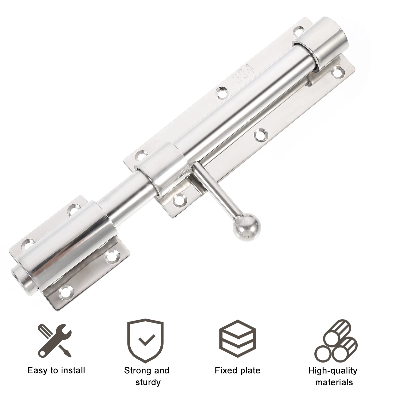

Stainless Steel Heavy Duty Door Lock Durable Safety Latch for Home Window Keyhole Bolt Privacy Bedroom Bathroom Hardware