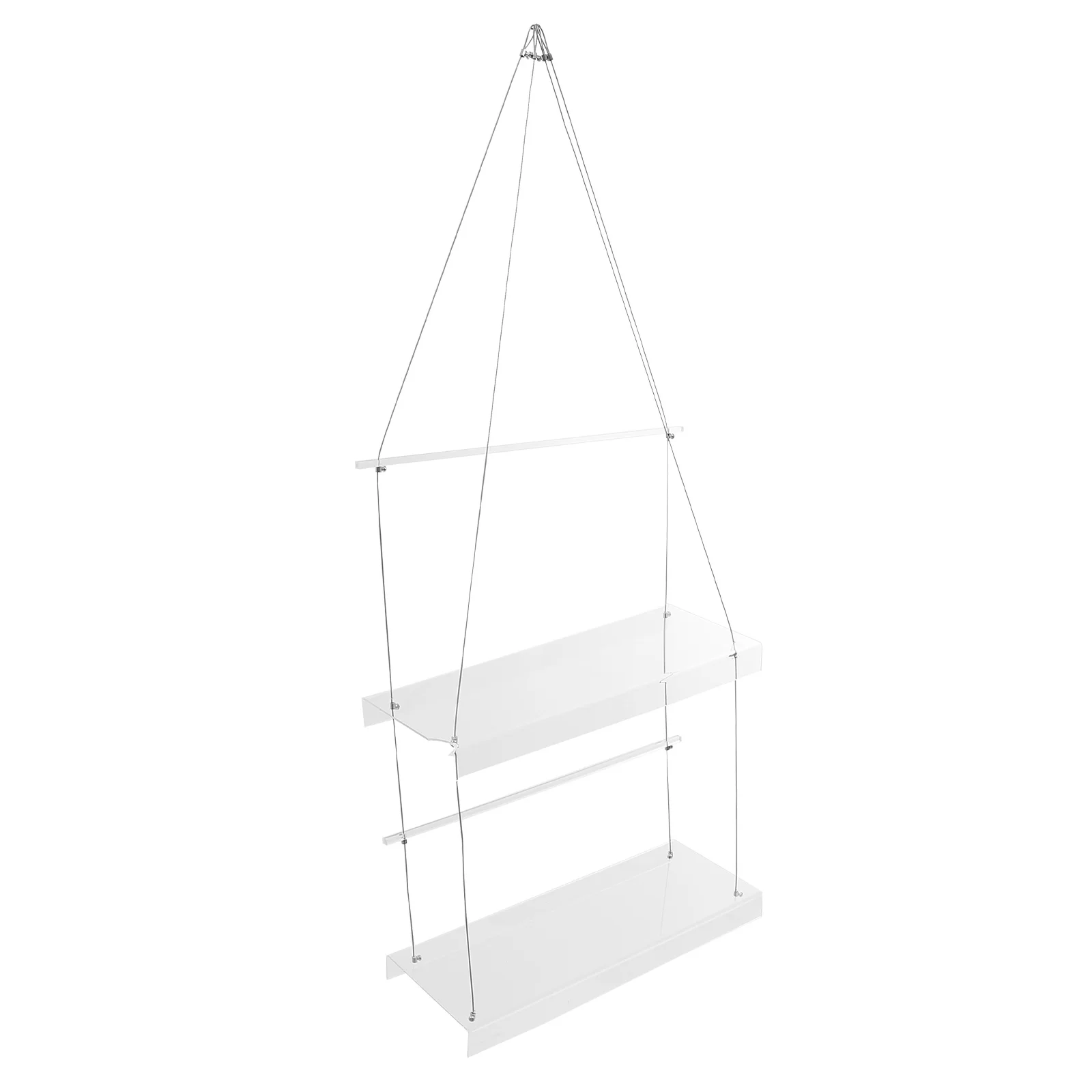 

Window Plant Rack Hanging Tool Shelf Double Layered Holder Stand Wall Mounted Clothes Acrylic Flowerpot Household