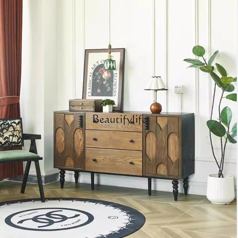 

Chinese retro American style dining side storage cabinet entrance antique storage cabinet