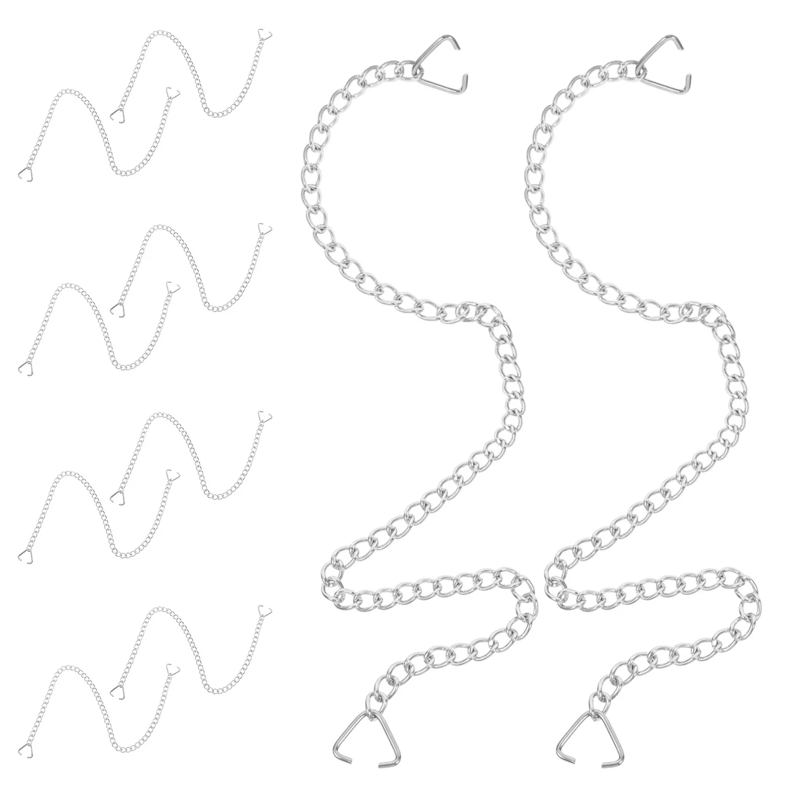 Stainless Steel Hanging Chains 10Pcs Heavy Duty Triangle Buckles for Plant Baskets Bird Feeders and Signs