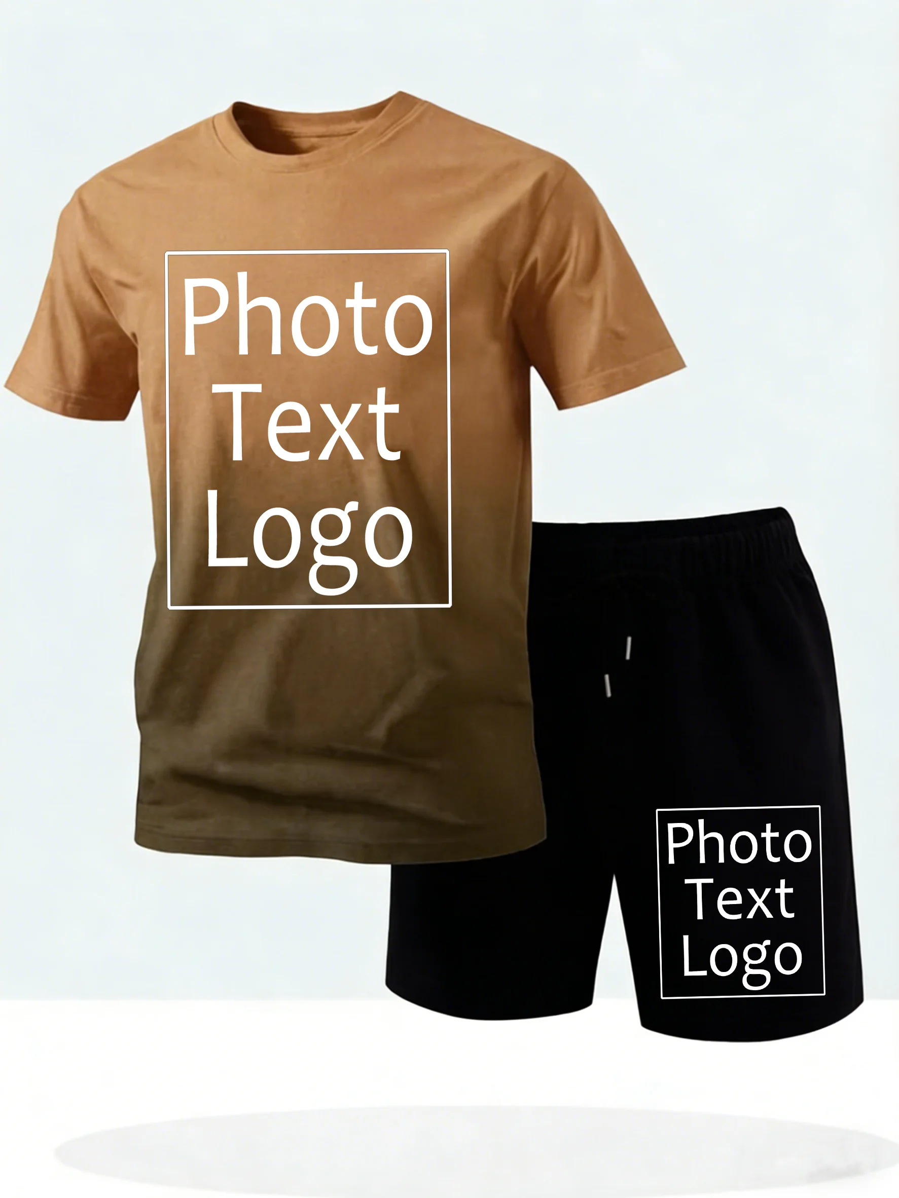 

Summer Tie-Dye Cotton Short Sleeve Customized Personalized Men Beach Street Soft T-Shirt Suit Gym Casual Sport Shorts Workwear