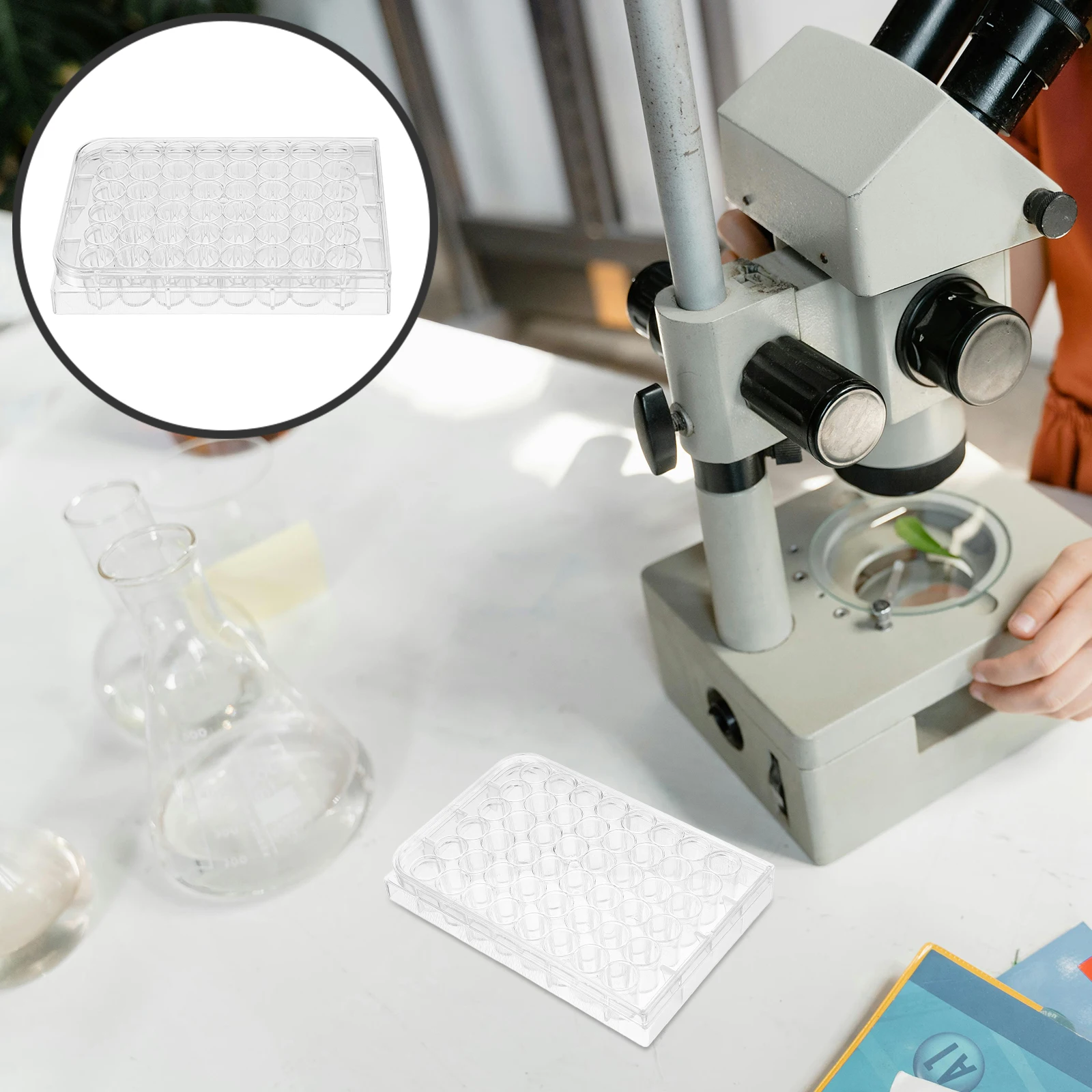 

Culture Plate Lab Petri Dish Clear Science Laboratory Tray for High Transparency with Lid Transparent Cell