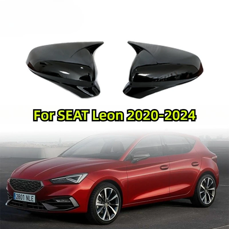 For SEAT Leon 2020-2024 Cow Horn Rearview Mirror Cover, Modified Side Wing Mirror Cap Accessories