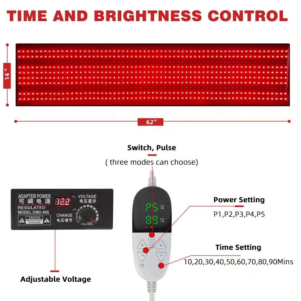 Home use LED light infrared extra large big size whole body mat 635nm 850nm red light therapy pad led light therapy panel