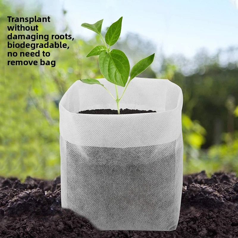 200Pcs Plant Grow Bags Nursery Bags Seeds To Sow Flower Pots Biodegradable Non-woven Fabric For Home Garden Accessories Tools