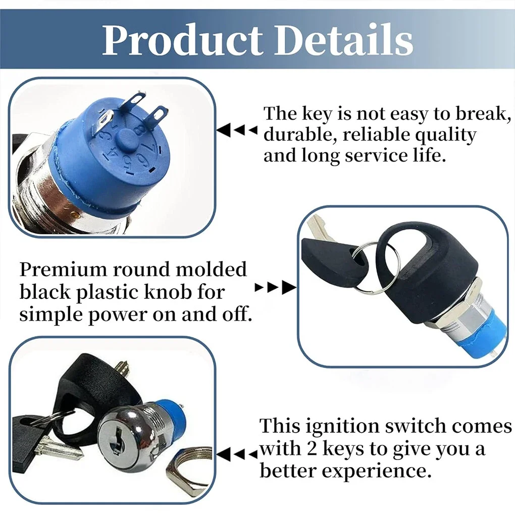 

Mobility Scooter Key Metal Ignition Replacement Mobility Scooter Ignition Lightweight For Pride Mobility