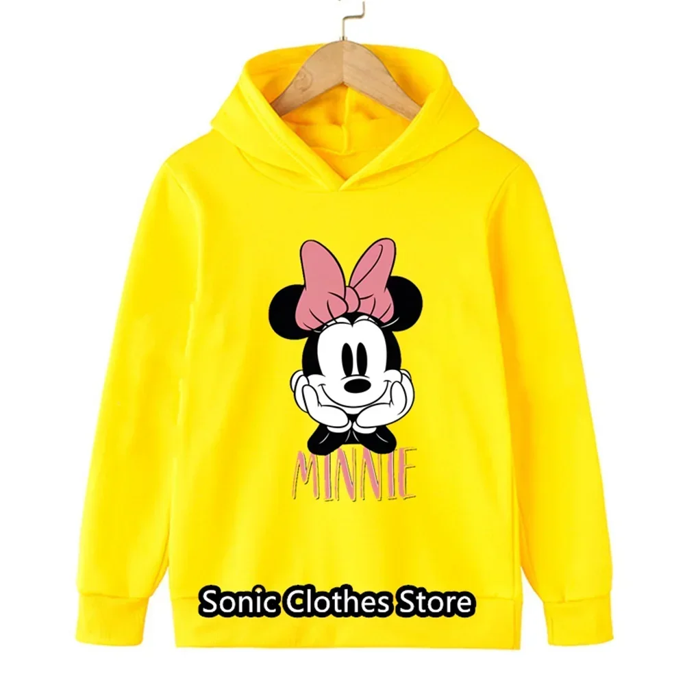 Mickey Mouse Sweatshirt Minnie Mouse Hoodie Kids Children Hoodies Autumn Fashion Boys Sweatshirts Girls Boys Clothes 3-14Years