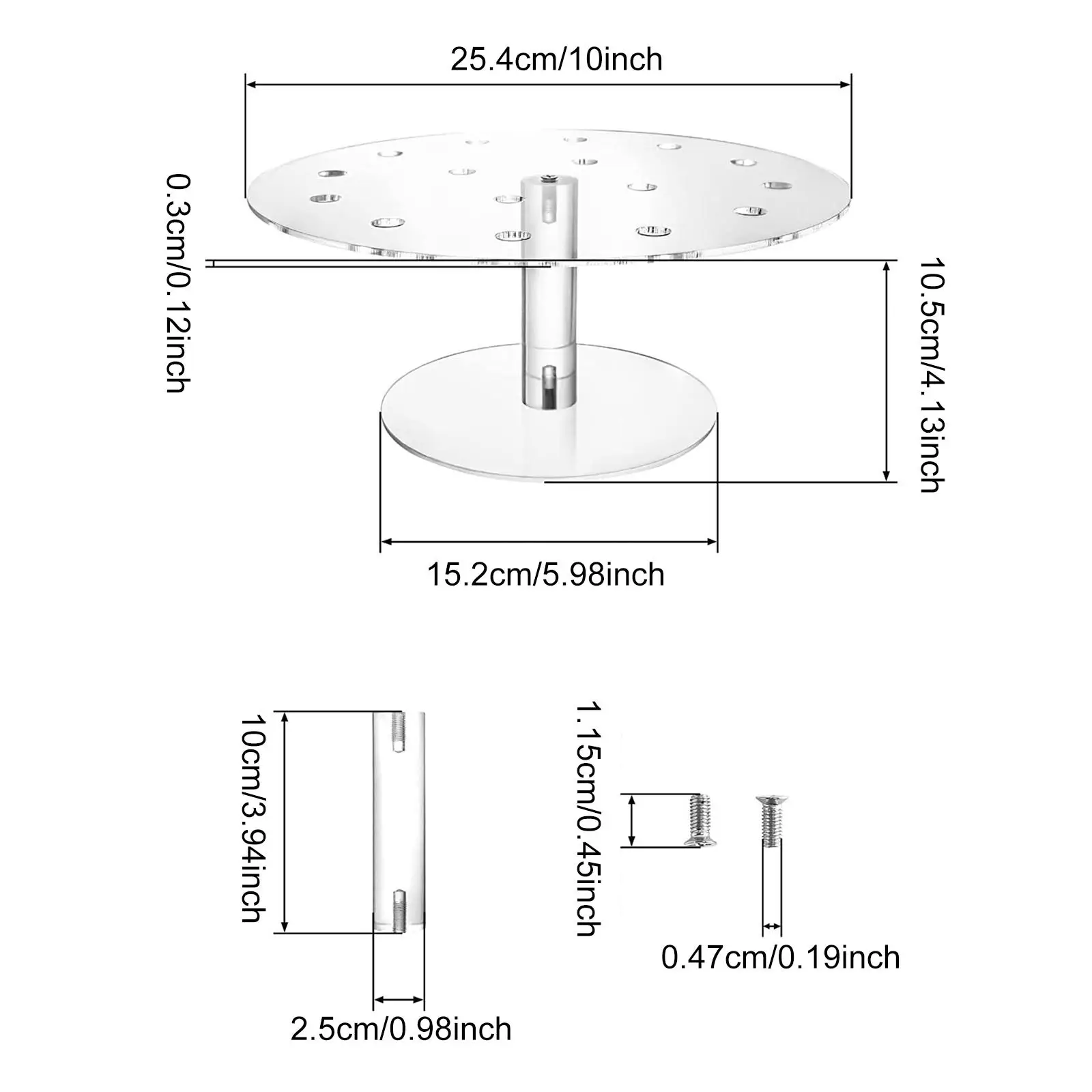 Acrylic Round Cake Stand 16 Holes Clear Push Pop Holder Transparent Dessert Display Rack for Sweets Party Weddings
