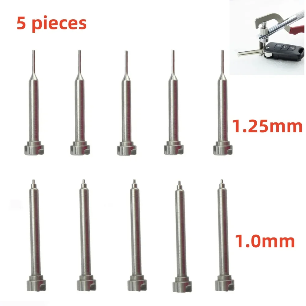 5 pieces  1.0/1.25mm For HUK Folding Key Split Replacement Pin Folding Key Remote Control Pin Pliers Locksmith Tool