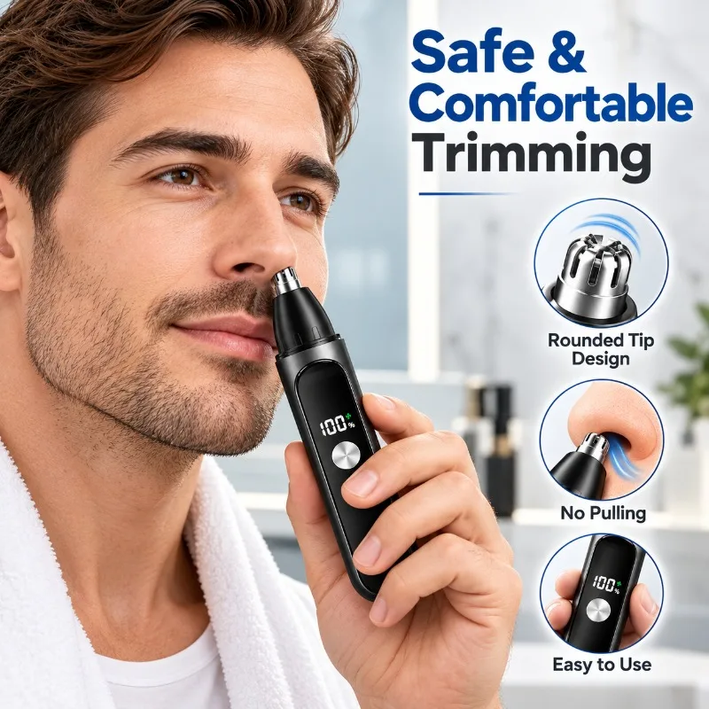 Mini Pocket Nose Hair Remover Painless Clipper Nose and Ear Hair Clipper Trimmer Electric Shaver Waterproof Portable Trimmer