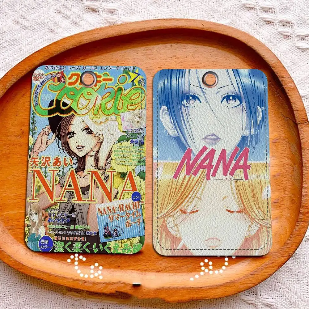 Japanese Anime NANA Style PU Access Card Holder with Keychain - Executive Protection for Bank card,Subway, Bus Card case