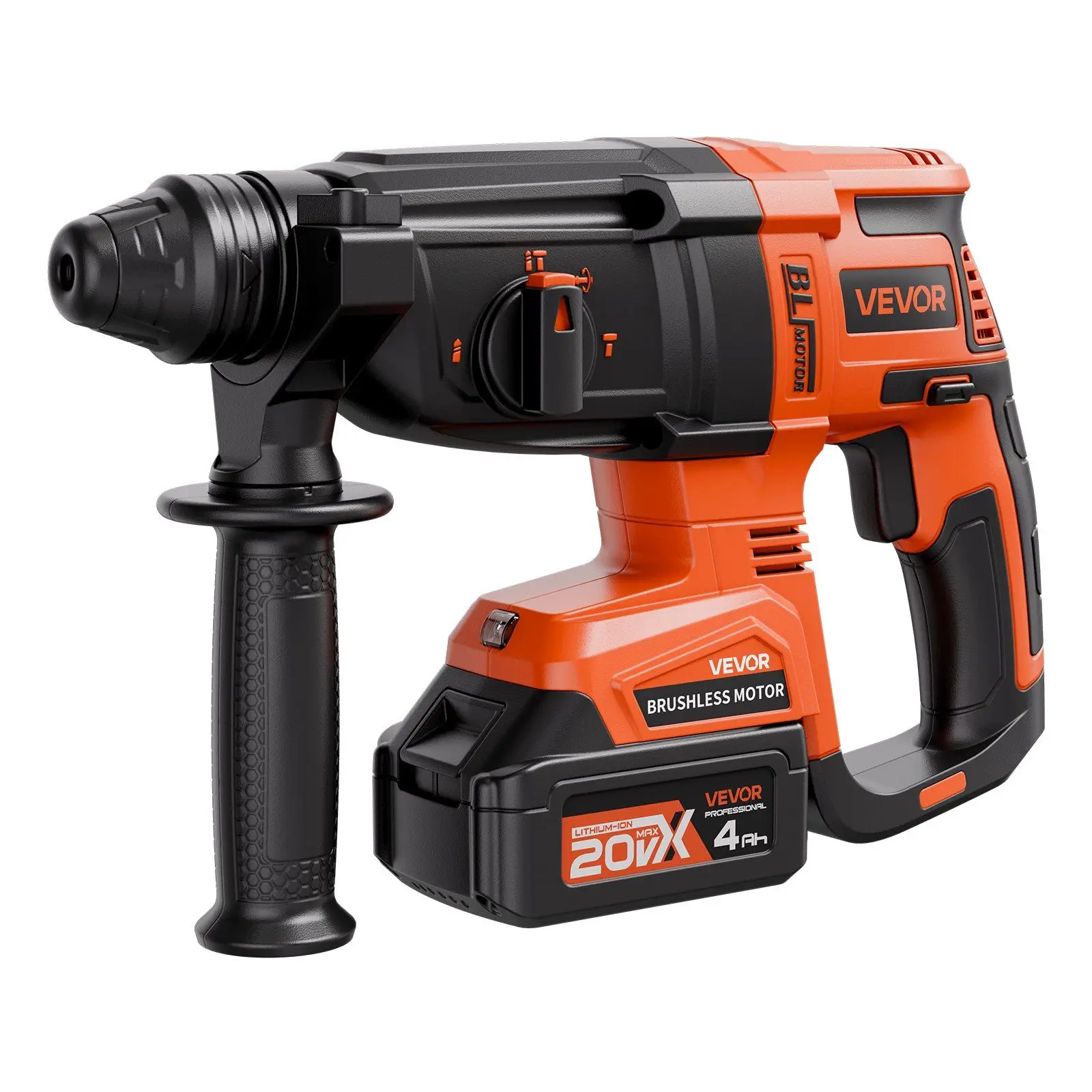 

20V SDS-Plus Brushless Cordless Rotary Hammer Drill Kit 1.1 In 1200RPM 4Function