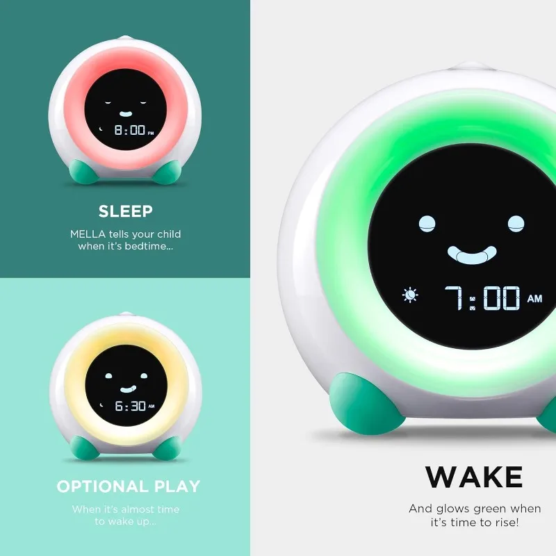 LittleHippo Mella: All-in-One Kids Trainer, Alarm Clock, Night Light & Sleep Sounds Machine. Encourage Sleep Training