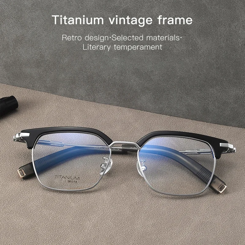 ENTITY Men's Geometric Frame DecorativeBusiness High Quality Retro Polygon Optica Eyeglasses Hyperopia Reading Blue light filter