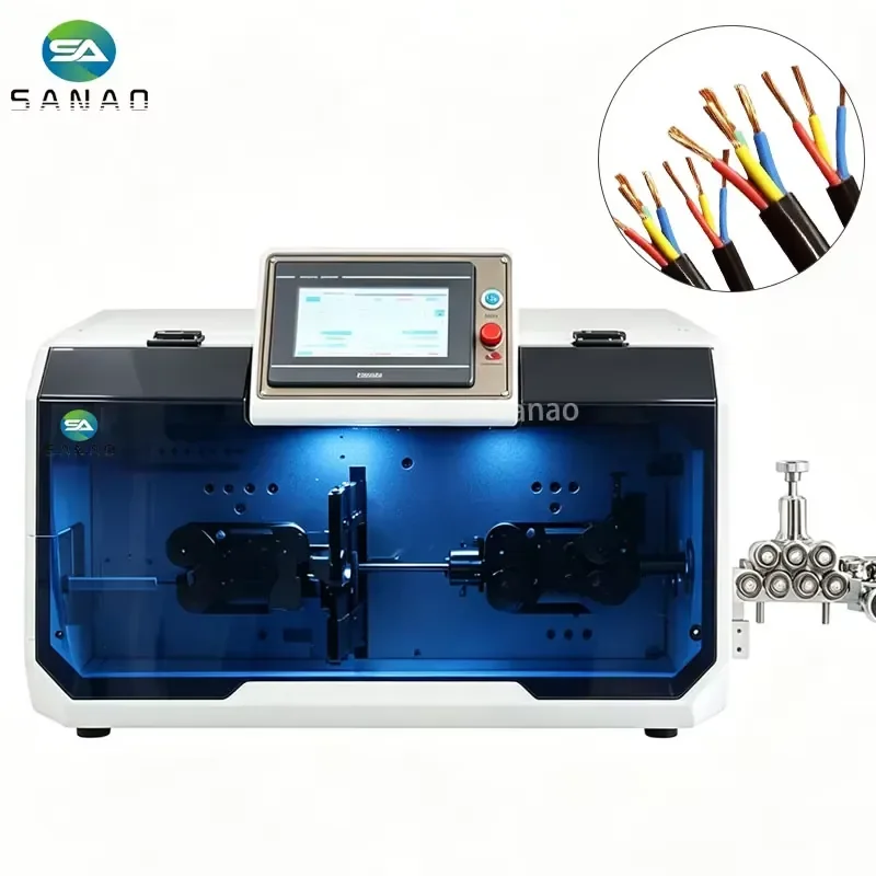 SA-FH03 Full Automatic Multi-core Wire Cutting Stripping Machine Jacket and Inner Cores Cable Wire Stripper for Sheathed