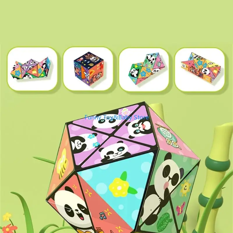 Cubi puzzle creativi lancianti Set simpatico panda giocattolo antistress per adulti bambini rompicapo portatile gioco C90B