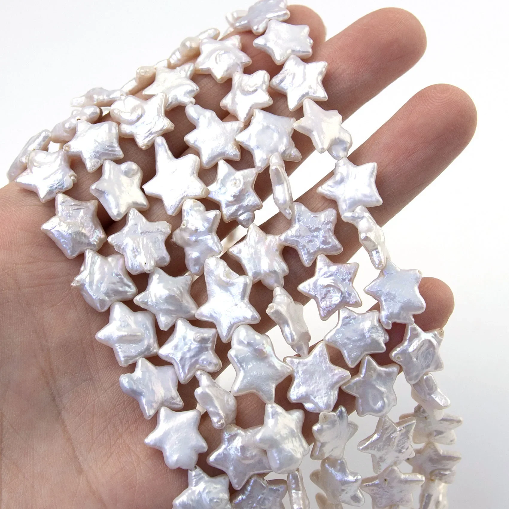 

1Strand 11-12mm Natural Freshwater Pearl Star Shape Loose Beads For Jewelry Making DIY Necklace Bracelet Five-pointed Star Shape