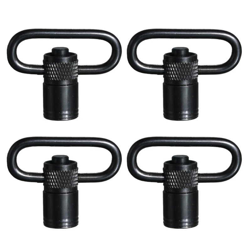 

11UE 4pcs Quick Detachable Push Button Slings Swivels Mount Metal Heavy Duty Knurled Slings Buckle Hunting Part