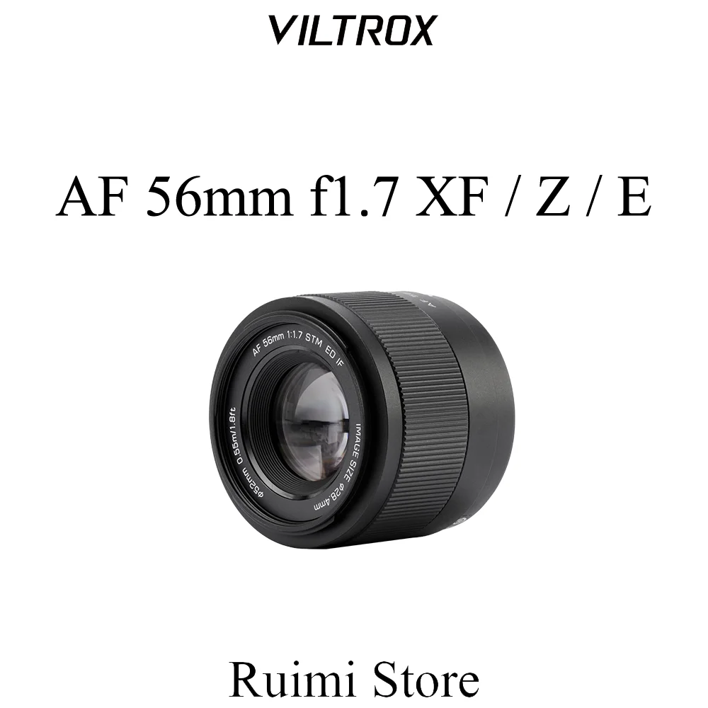 עדשת Viltrox 56mm F1.7 עם מיקוד אוטומטי APS-C למצלמות מירורלס של פוג'י X, ניקון Z וסוני E