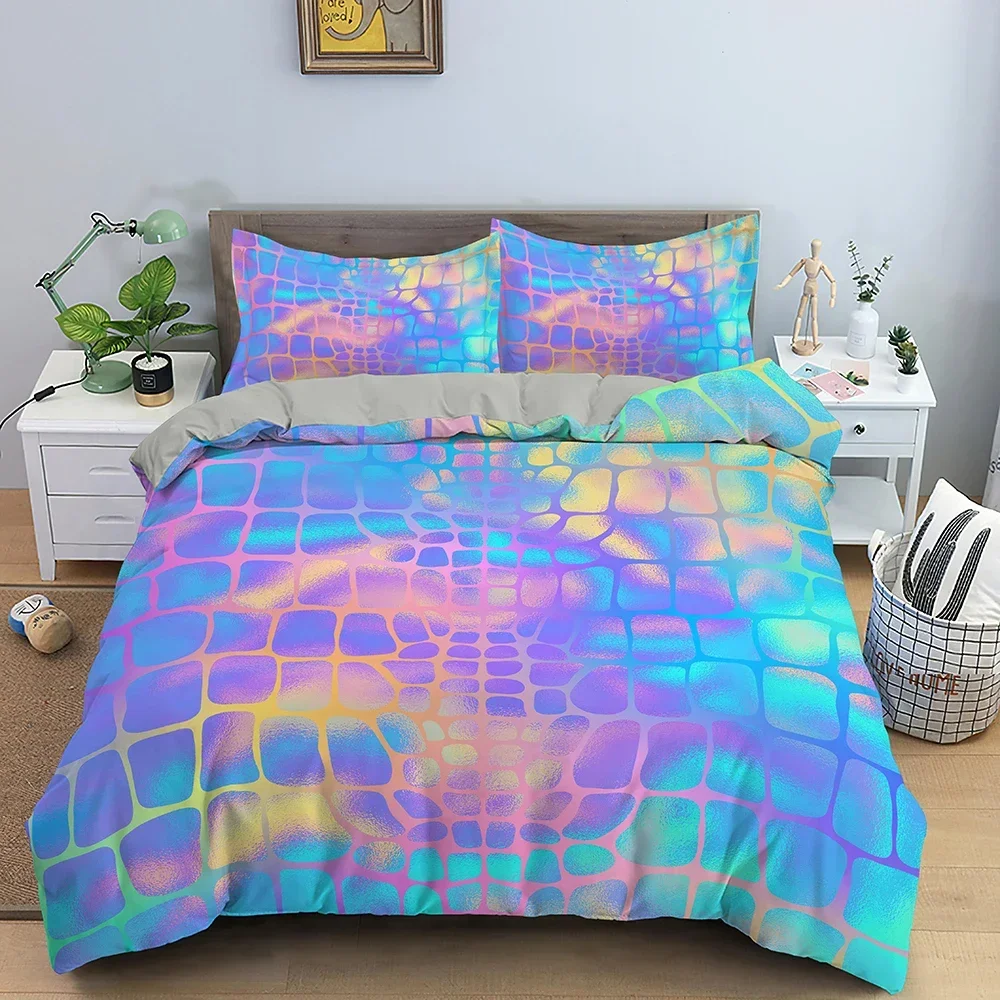 Mushroom Duvet Cover Set Trippy Drawing Hippie Design Psychedelic Bedding Set Comforter Quilt Cover Single Double Queen King 6