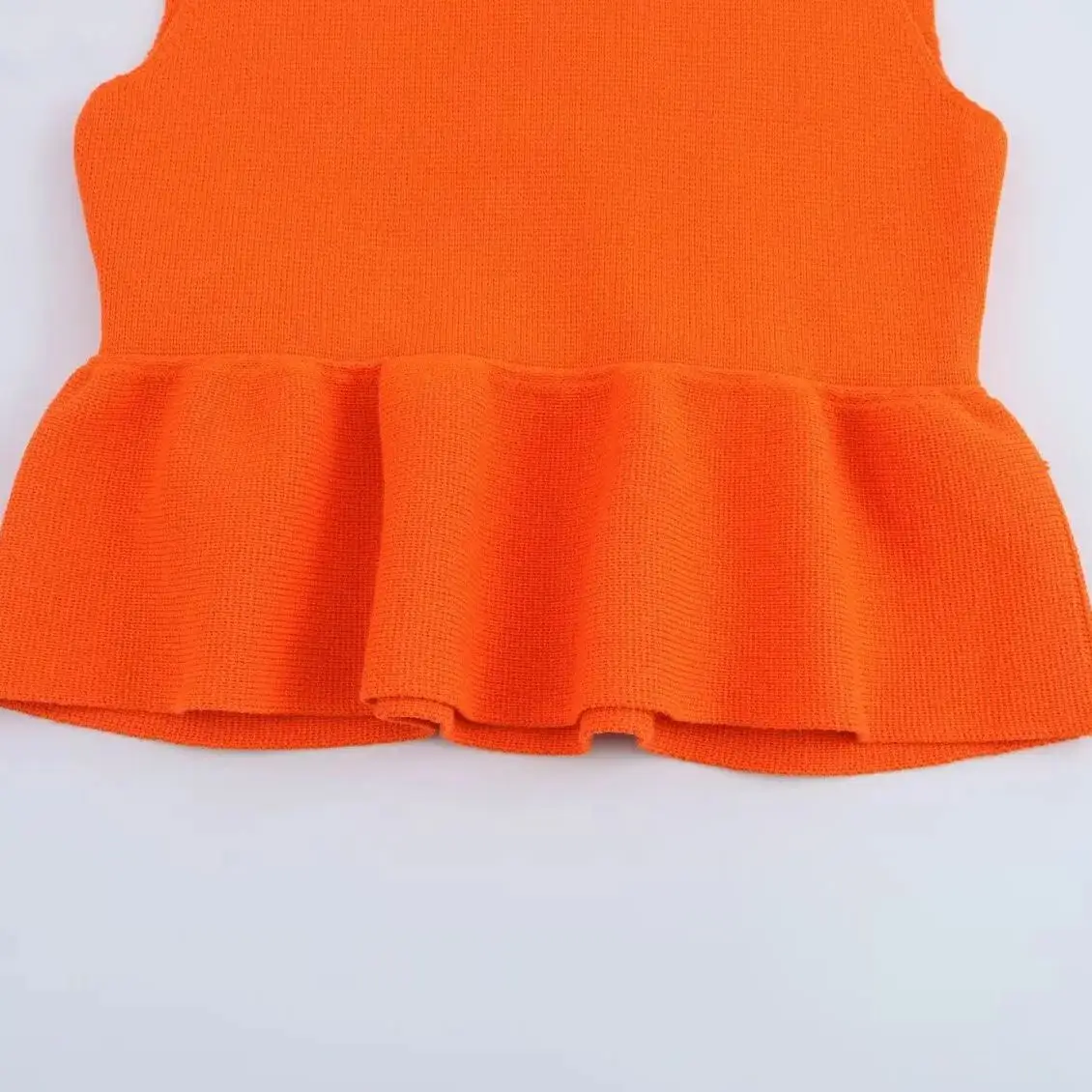 Bijgesneden damestruien Vest met ruches Gebreide kleding Mouwloze trui Tops Bovenkleding Gebreide damesvest