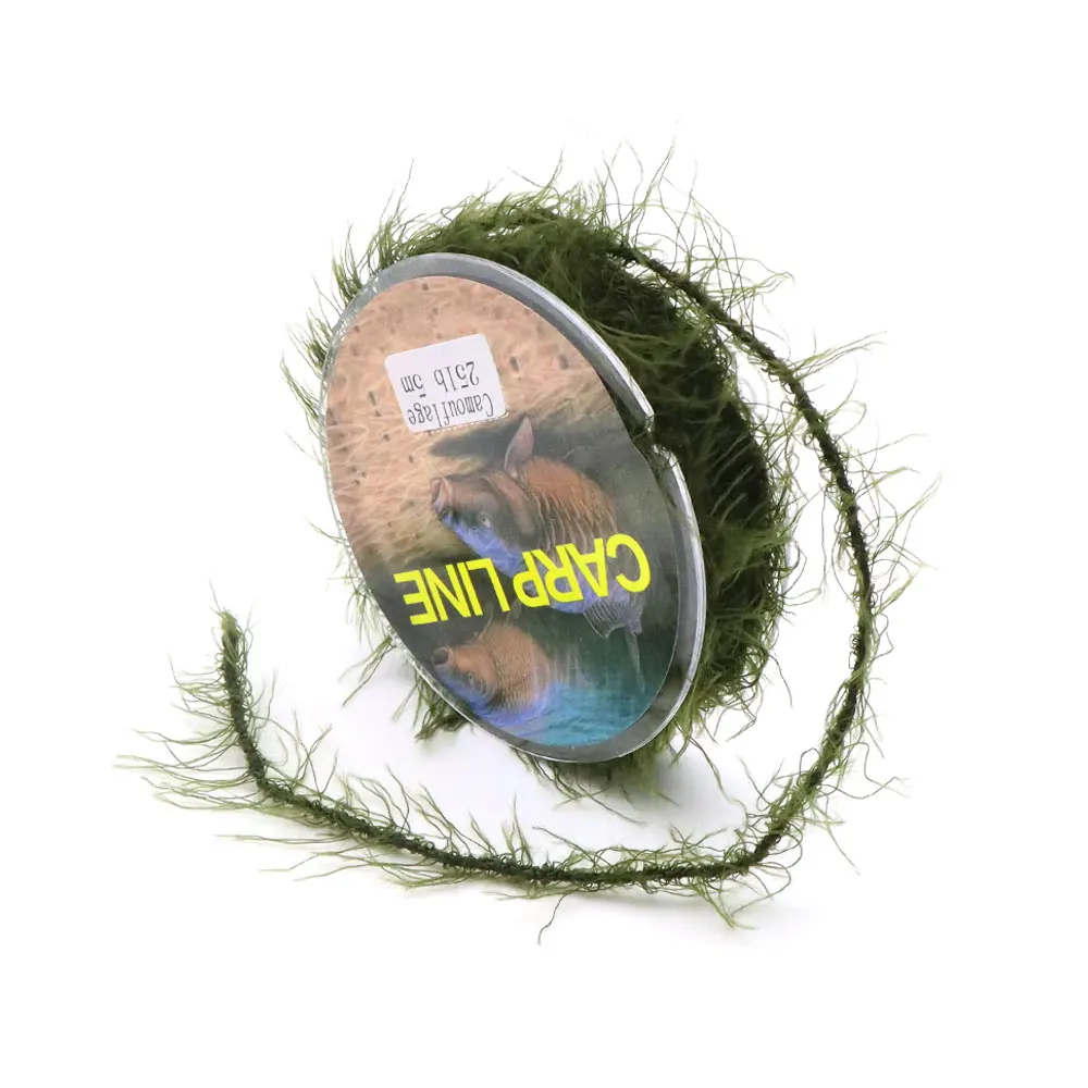 Línea de pesca de carpa, alambre trenzado de hierba para aparejo de pelo de carpa, gancho suave, método de línea de algas marinas simuladas, aparejos de accesorios de alimentador