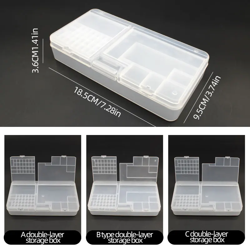 صندوق، مكونات إلكترونية، تخزين بلاستيكي شفاف، ملحقات لولبية صغيرة، شبكة تصنيف الأدوات #4