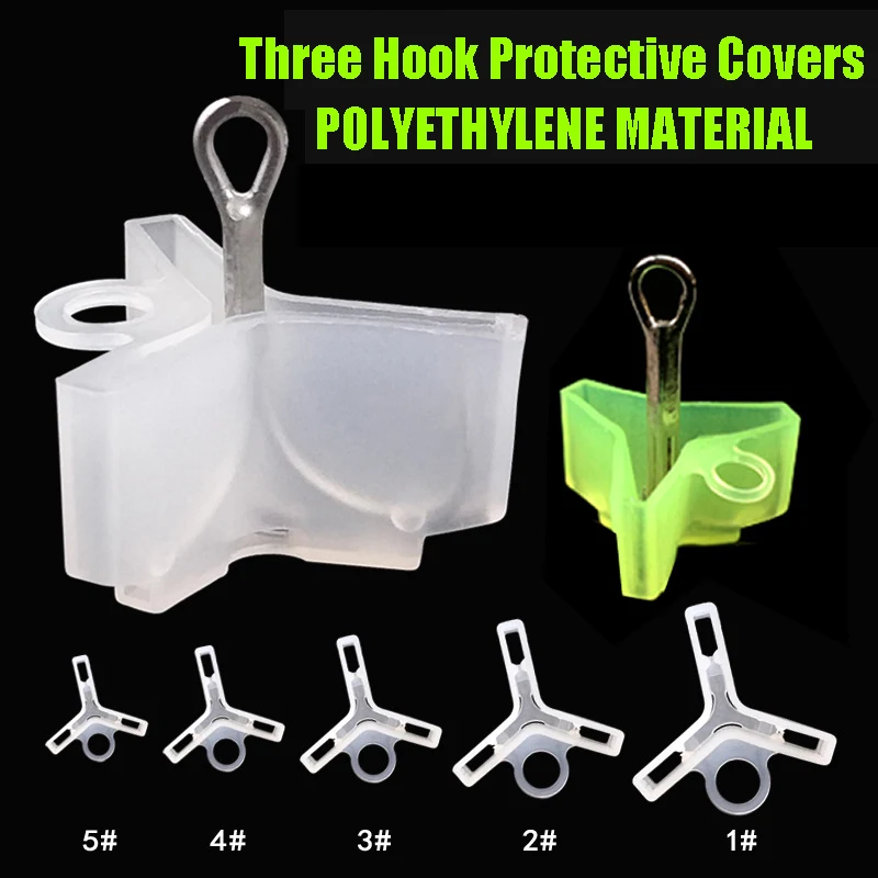 20Pcs/Lot Durable Protector Caps Fishing Out Hook Cover Safety Treble Fish Gear Lightweight Accessories with Slots Sleeves Tools