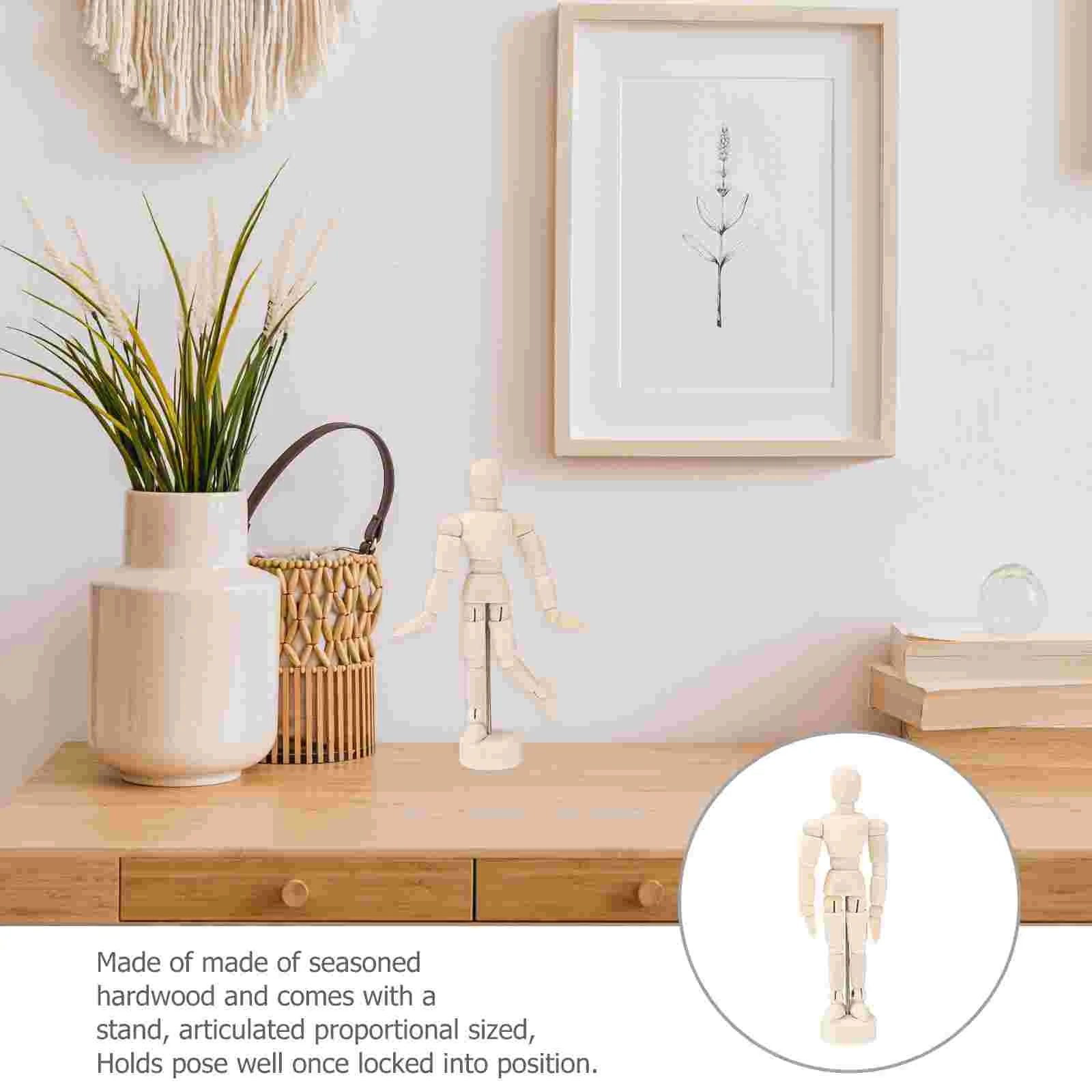 3 Pcs Jointed Manikins Human Model Drawing Household Poseable Mannequin Sketch Wooden Accessory Bamboo