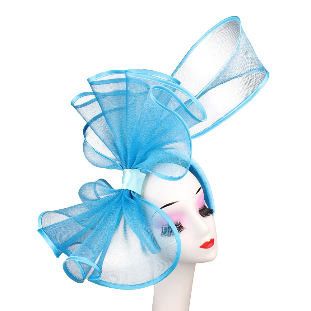 Elegant Derby Fascinators Big Hat Chapeau Cap For Women New Fashion Wedding Headwear Female Hair Accessory For Cocktail Formal P