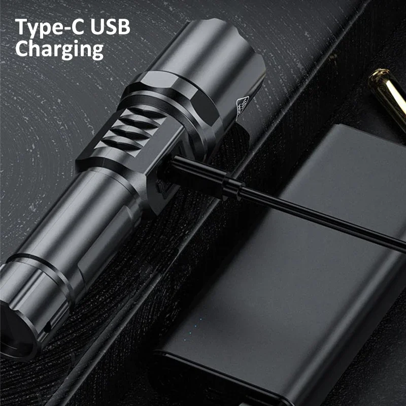 3 Modes Rechargeable Flashlight Super Bright Upgrade-LED Flashlights Outdoor Waterproof Torch Emergency Lights