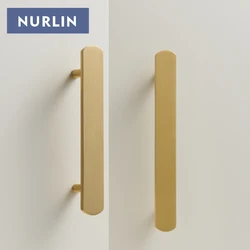 Nurlin Maniglia per porta del cassetto dell'armadio in ottone con lunghezza estesa, 4-25 pollici, barra di trazione da 500 mm