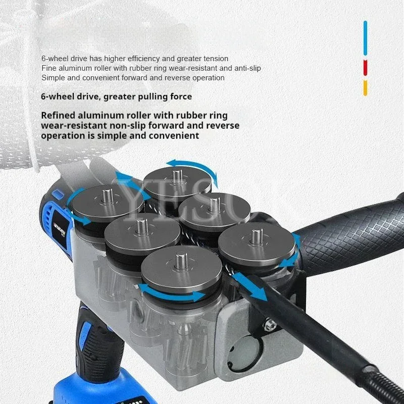 Rechargeable Brushless Threading Machine Automatic Electric Puller Through Wall  Lithium Battery  Threader