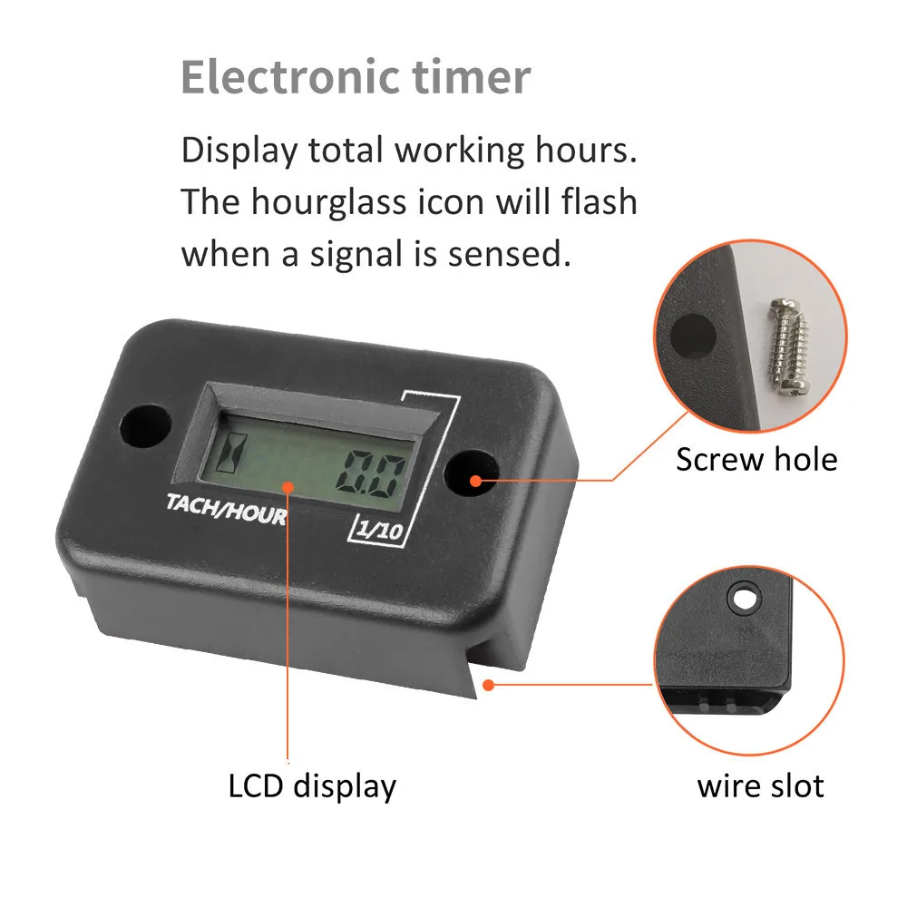 디지털 타코미터 시간 계량기 방수 LCD 디스플레이, 2 또는 4 스토크 오토바이 ATV 설상차 마린 보트 스키 가솔린 엔진