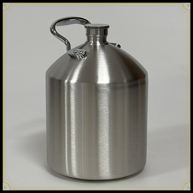 5L 304 Stainless Steel Transfer Canister, Sealed Portable Container For Home Brew Beer Wine Edible Oil Storage