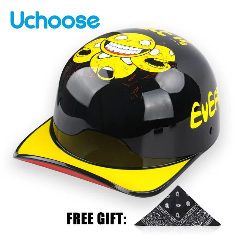 2022 Baseball Kappe Helm Motorrad Vintage Retro Helme Sommer Open Face Roller Cruiser Chopper Gangster DS Männer Frauen Kind
