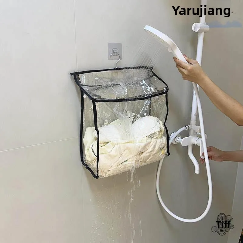 

Bathroom Wall-Mounted Storage Bag Waterproof Towel Underwear Organizer Korean Style Children's Study Essential Hanging Pouch