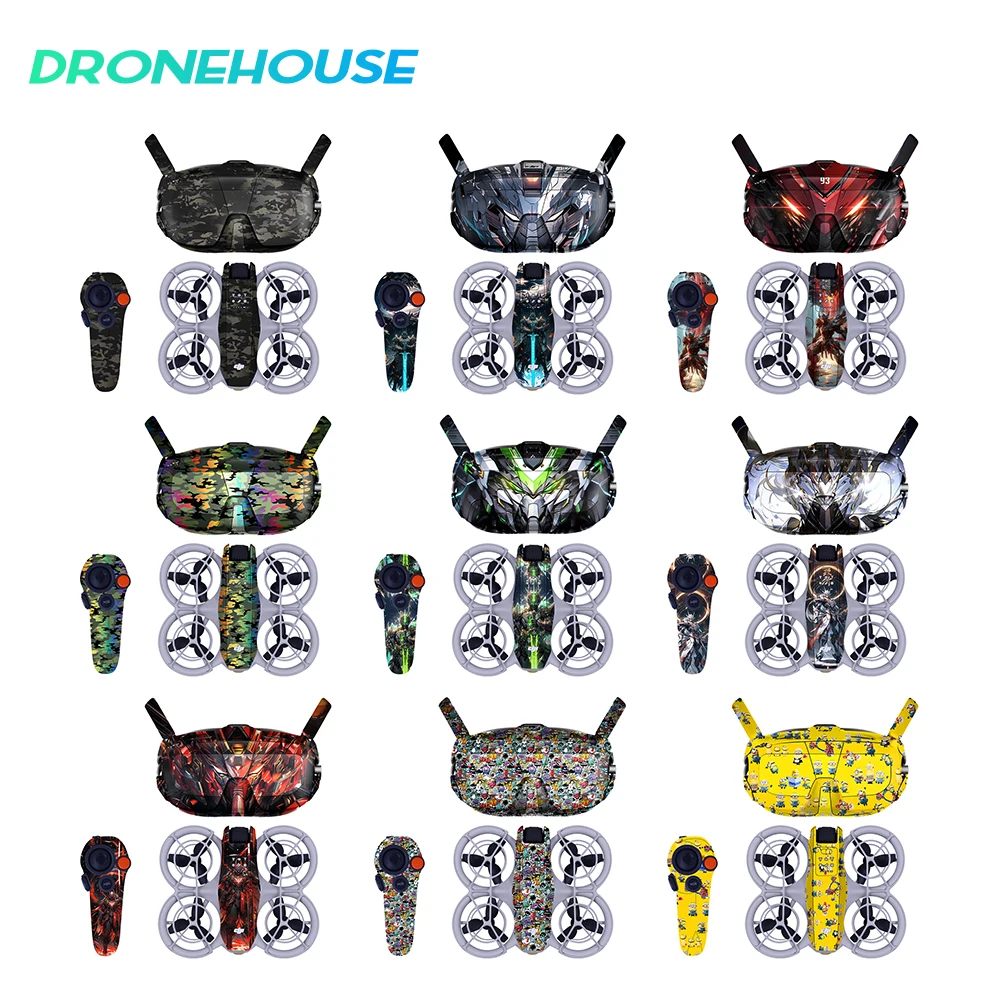 ملصقات مقاومة للماء لـ DJI Neo المضادة للخدش الملونة الجلد طبقة للزينة مجموعة واقية للنظارات N3/RC Motion 3 الملحقات