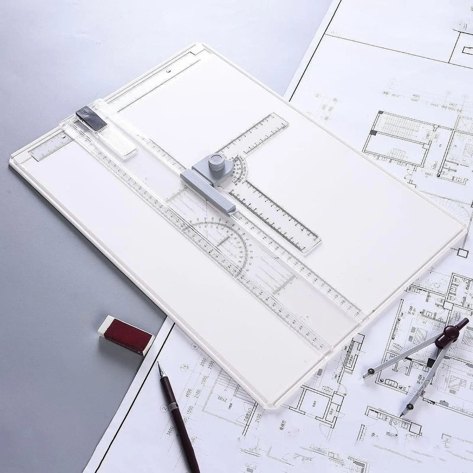 Graphic Architectural Sketch Board Premium Plastic Drafting Table Parallel Motion for Professional Drawing