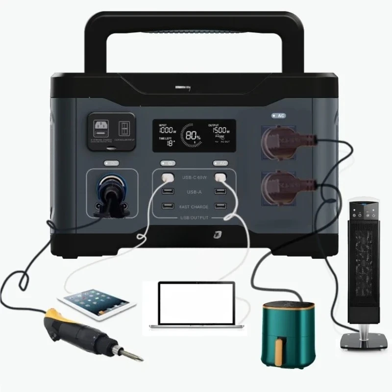 

Быстрая зарядка, аварийная портативная электростанция 1200 Вт